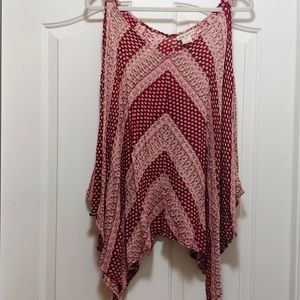 Indigo Thread Co. cold-shoulder lightweight poncho